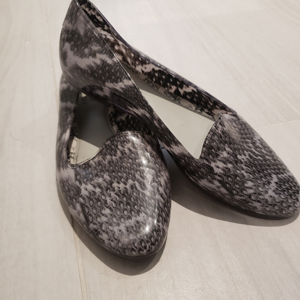 Melissa+Jason Wu Snakeskin Plastic Loafers